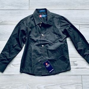 😎 NWT CHAPS Kids Black Dress Shirt Sz 7